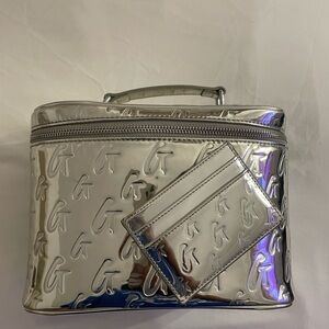 Silver Embossed Toiletry Bag with Card Holder